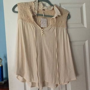free people new with tags ivory tank top